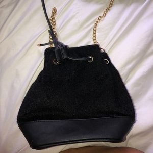 Mohair Black Bucket Bag
